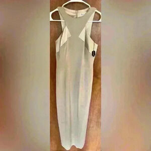 Tahari Maxi tan gold  formal Evening Dress - New with tags